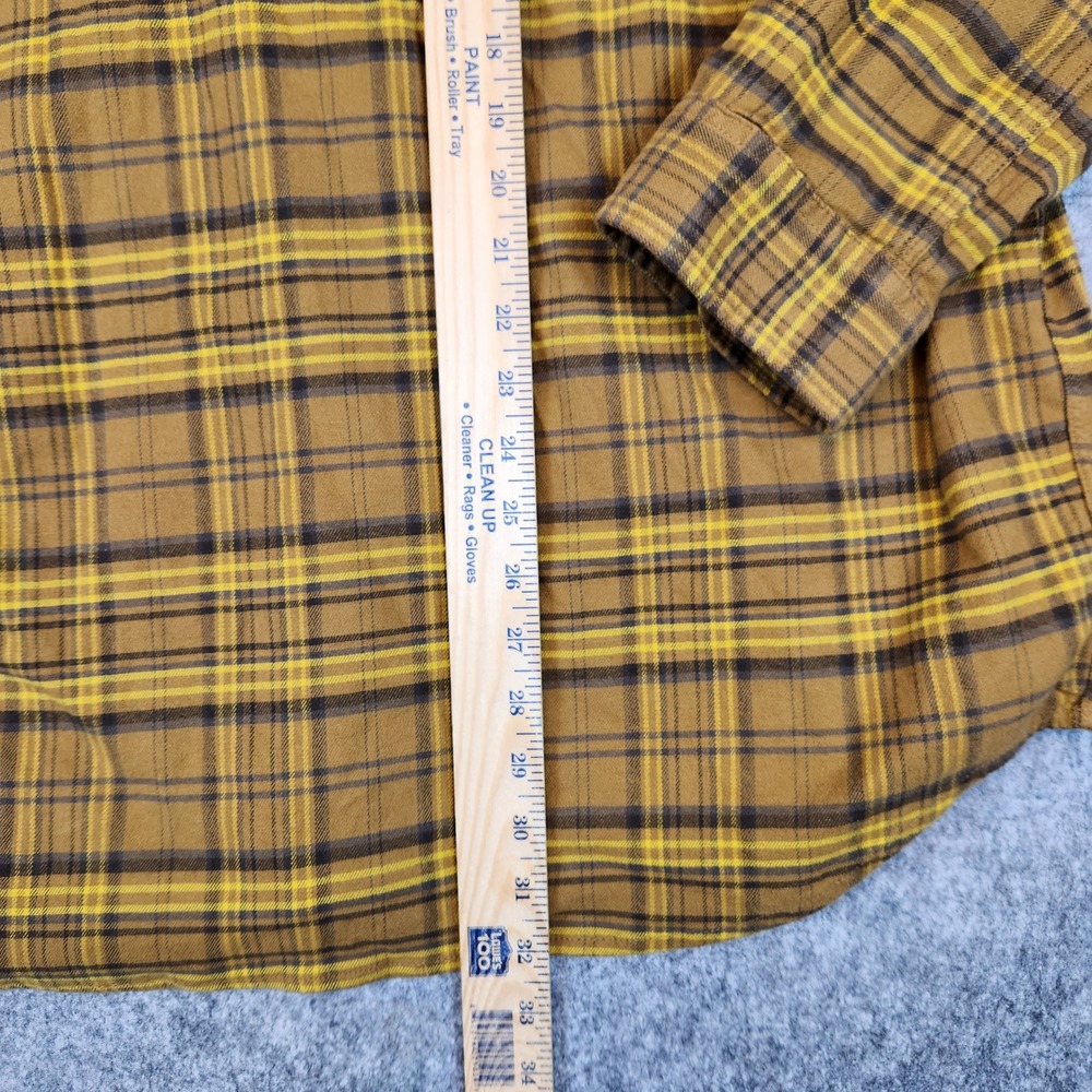 Carhartt Rugged Flex‎ Shirt Men XL Yellow Flannel Plaid Relaxed Fit Workwear - Picture 8 of 9